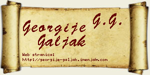 Georgije Galjak vizit kartica